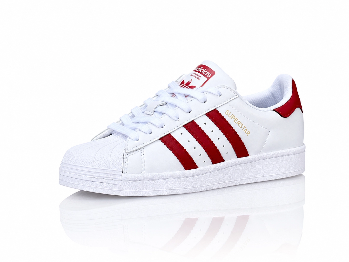 Adidas Süper Star Beyaz Bordo