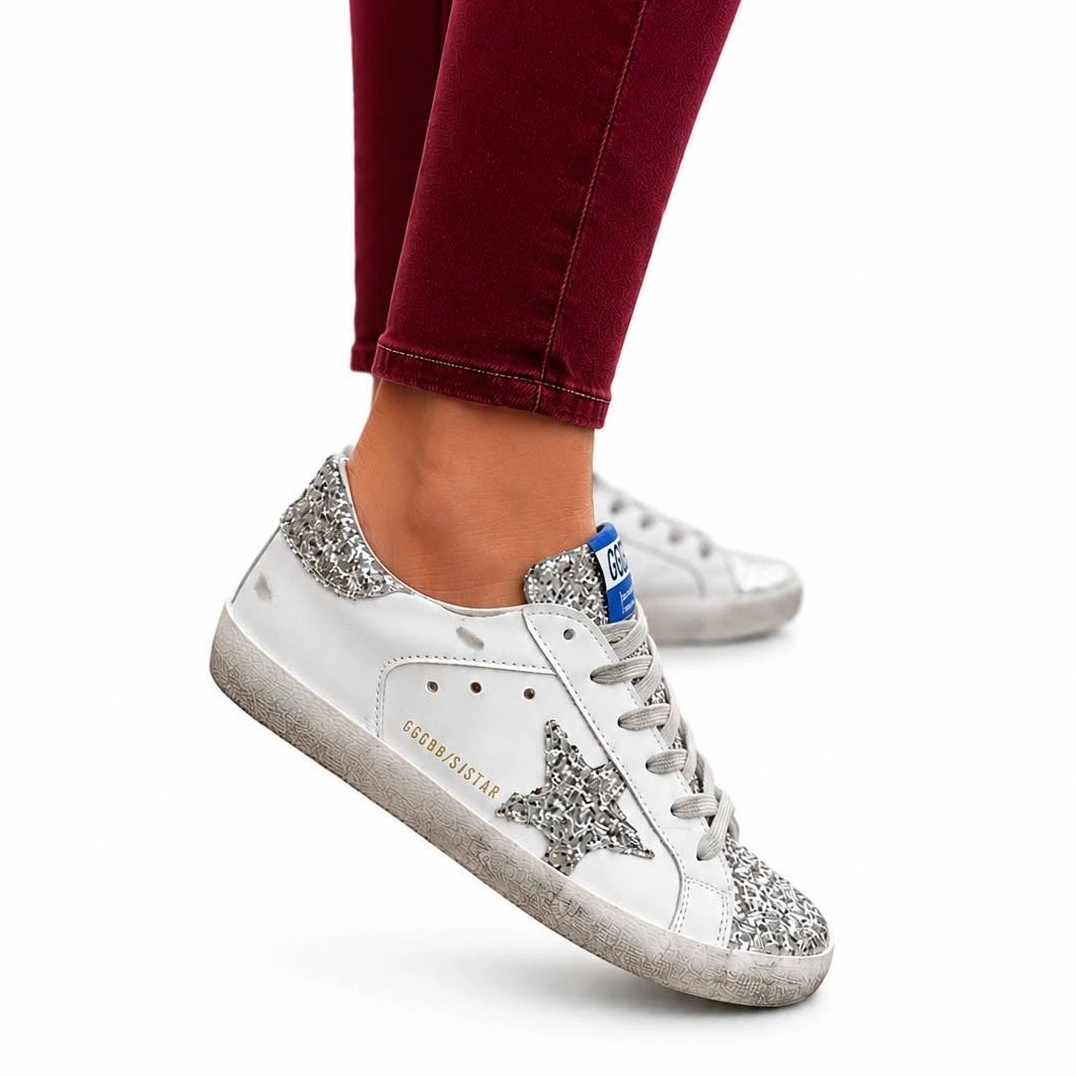 GOLDEN GOOSE BEYAZ GÜMÜŞ SİMLİ
