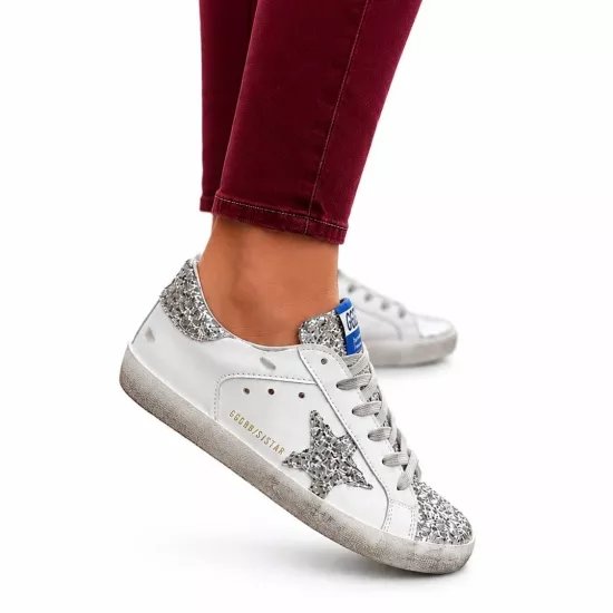 GOLDEN GOOSE BEYAZ GÜMÜŞ SİMLİ
